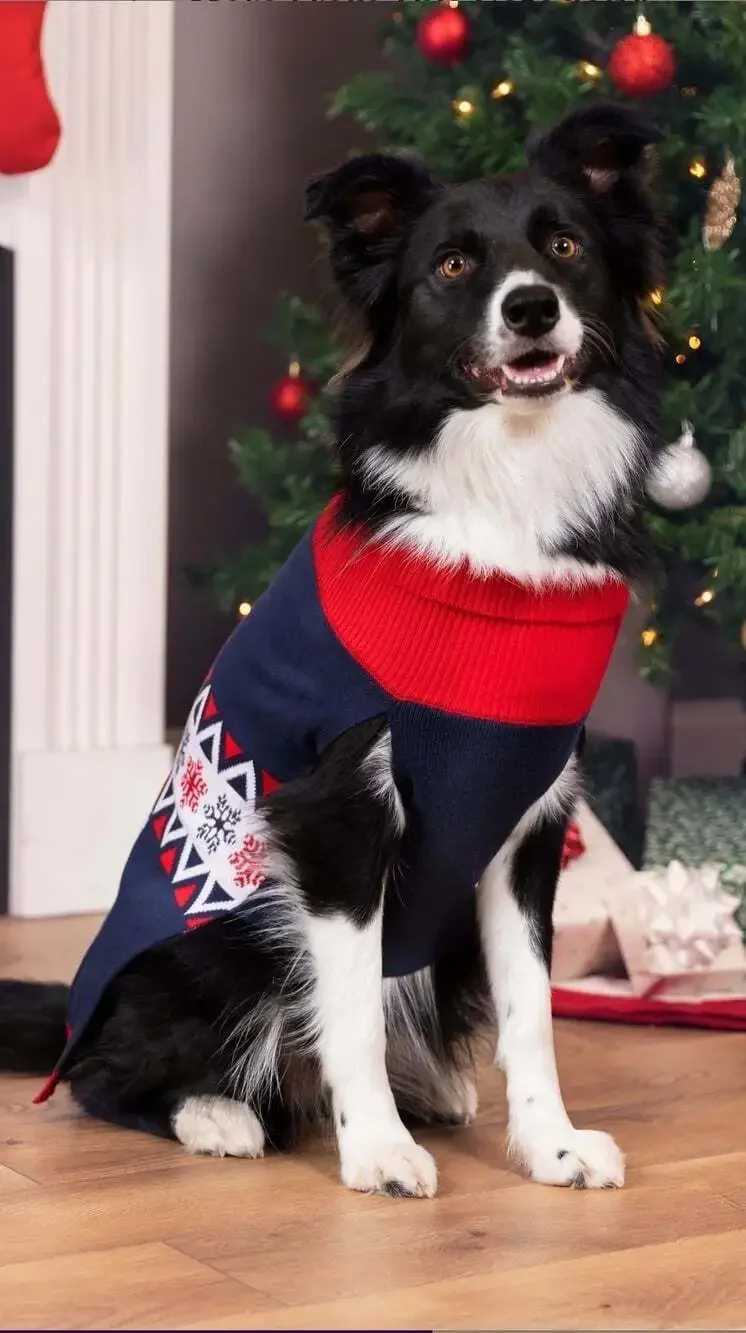 Vintage Doggie Dog Christmas Santa Sweater New NWT Small Xmas Holiday